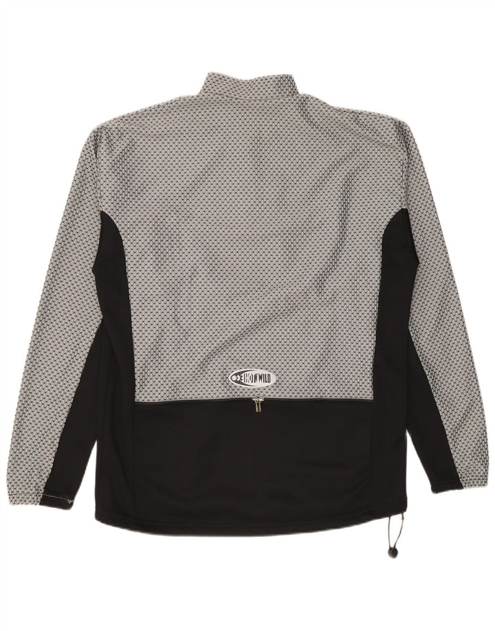 Vintage Herre Grafisk Pullover Træningsdragt Top IT 50 Medium Grey Colourblock