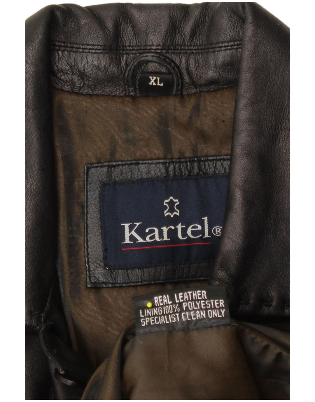 Kartel Herre Læderjakke UK 42 XL Sort Læder