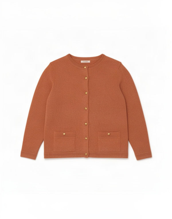 Marks & Spencer Dame Cardigan Sweater UK 14 Stor Brun Akryl