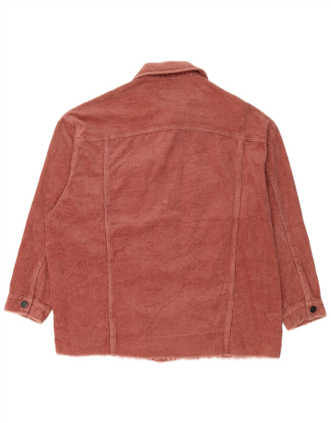 Zara Dame Oversized Corduroy Jacket UK 10 Small Pink Bomuld