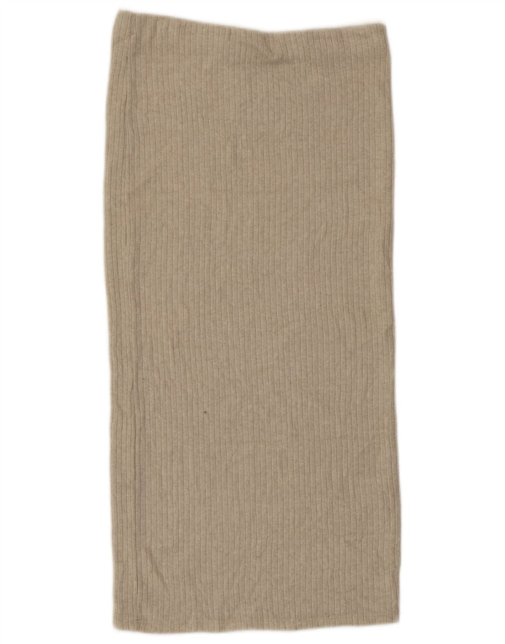 ZARA Midi-nederdel med høj talje til kvinder, stor W30 grå viskose