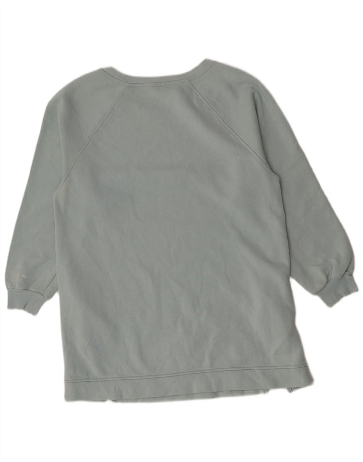 Marks & Spencer Dame Longline Sweatshirt Jumper UK 14 Medium Blue Cotton