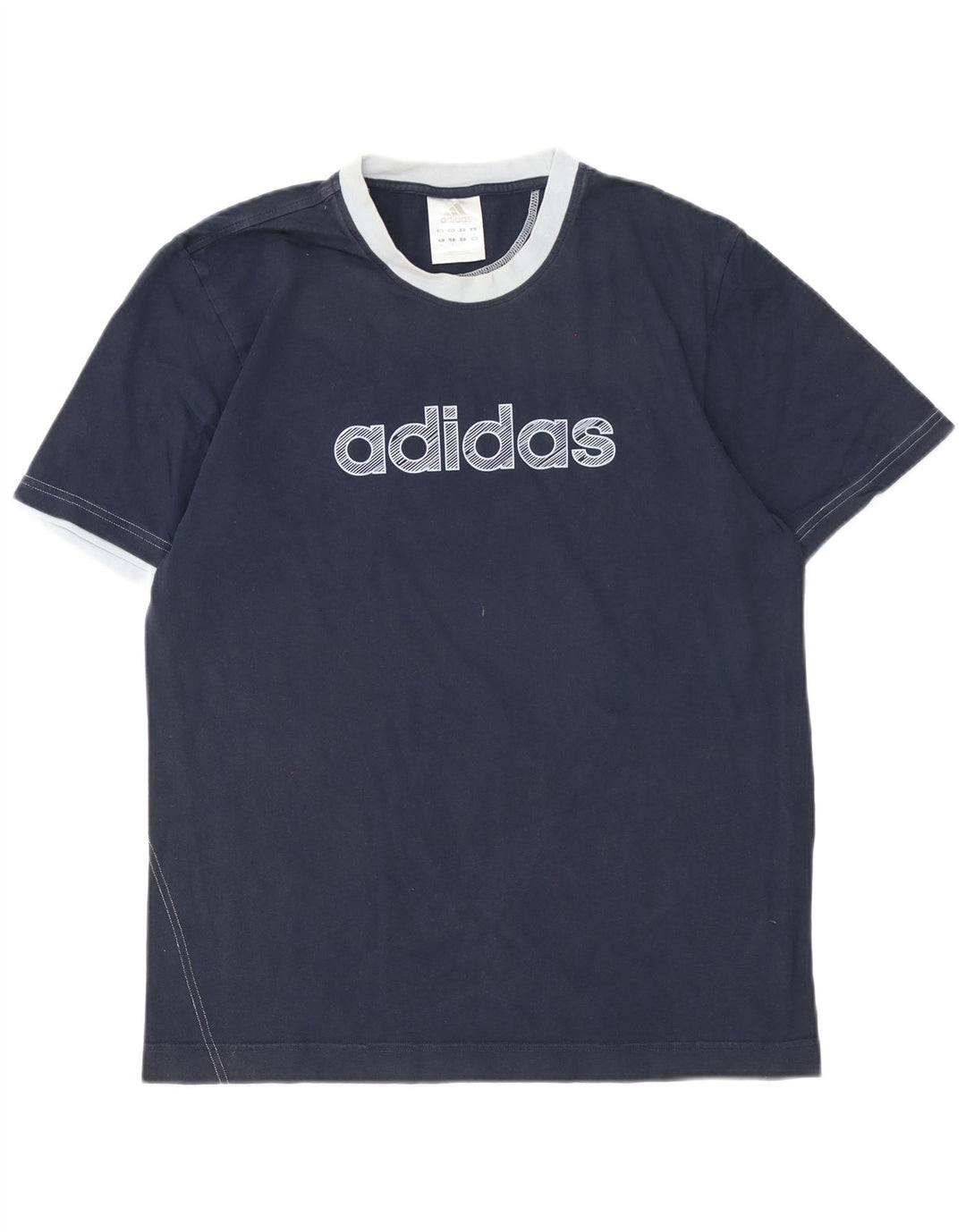 Adidas Herre grafisk T-shirt Top Medium Marineblå Bomuld