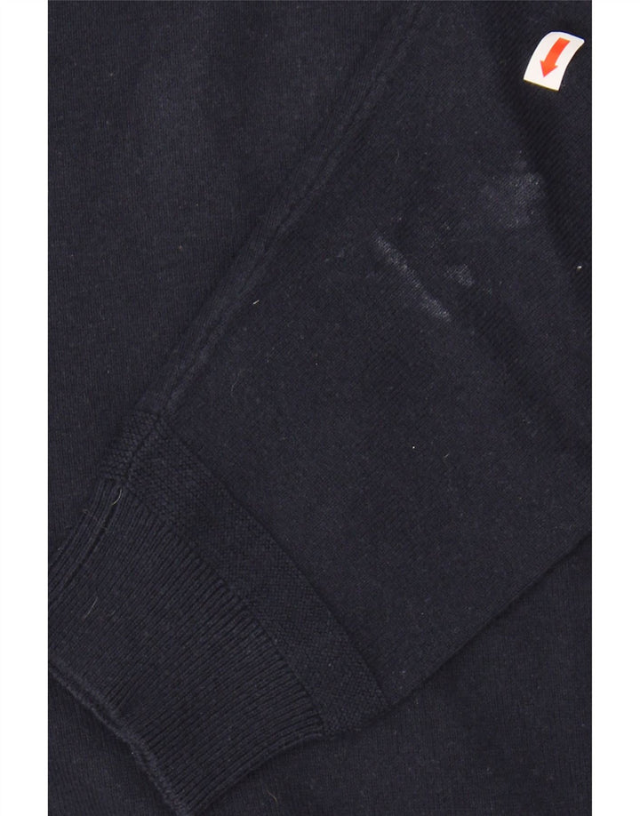 GUESS Mens Crew Neck Jumper Sweater UK 40 Medium Navy Blue Cotton Vintage Guess and Second-Hand Guess from Messina Hembry 