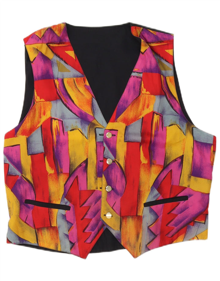 Vintage Vendbar vest til mænd Medium Flerfarvet Geometrisk