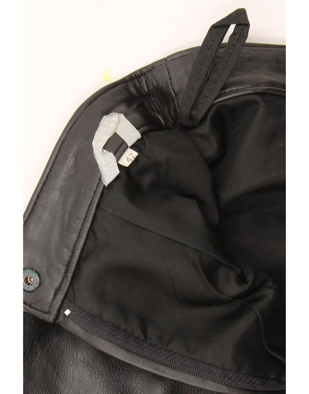 VINTAGE Womens High Waist Leather Skirt IT 42 Medium W26 Black Vintage Vintage and Second-Hand Vintage from Messina Hembry 