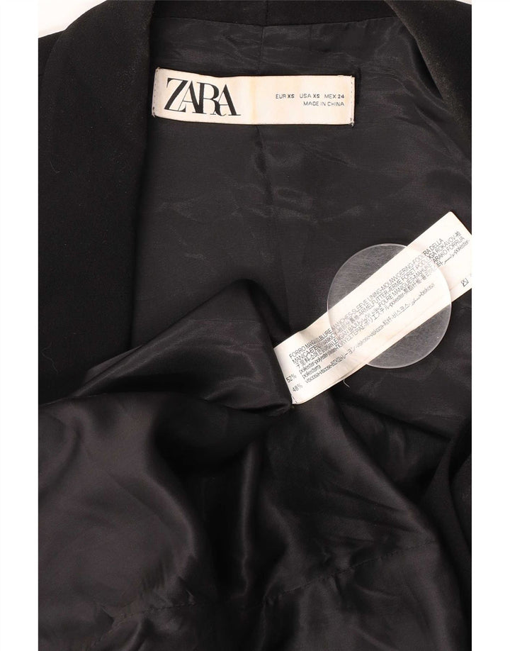 Zara Dame Oversized Blazer Jacket UK 6 XS Sort Polyester