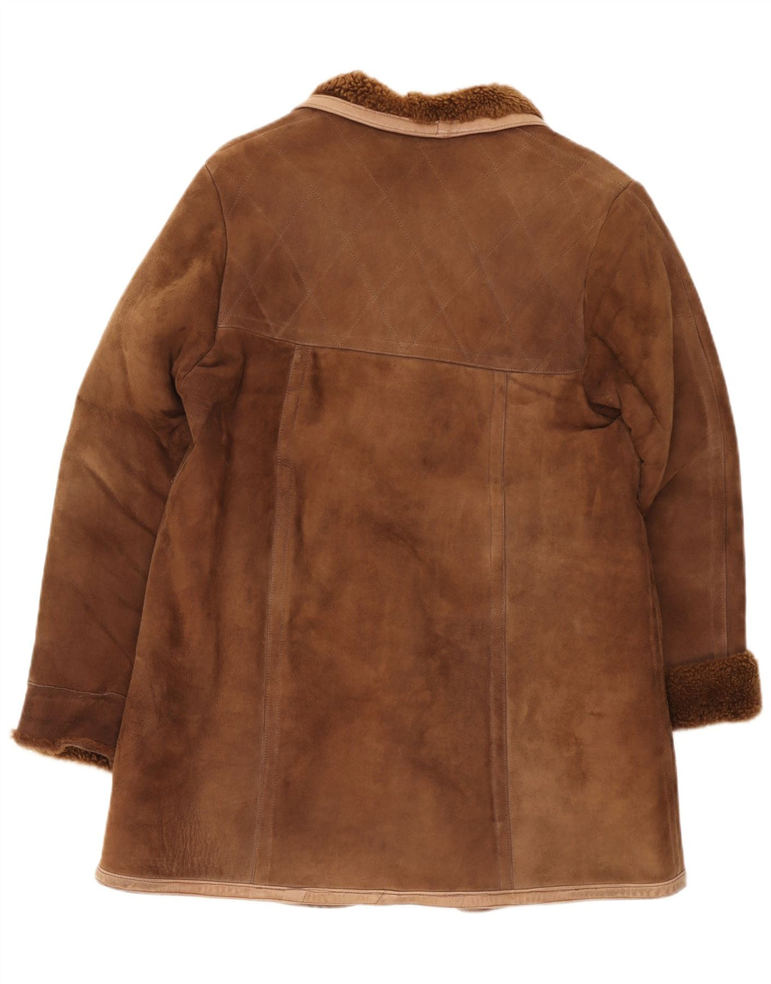 Vintage Dame Shearling Coat UK 12 Medium Brown