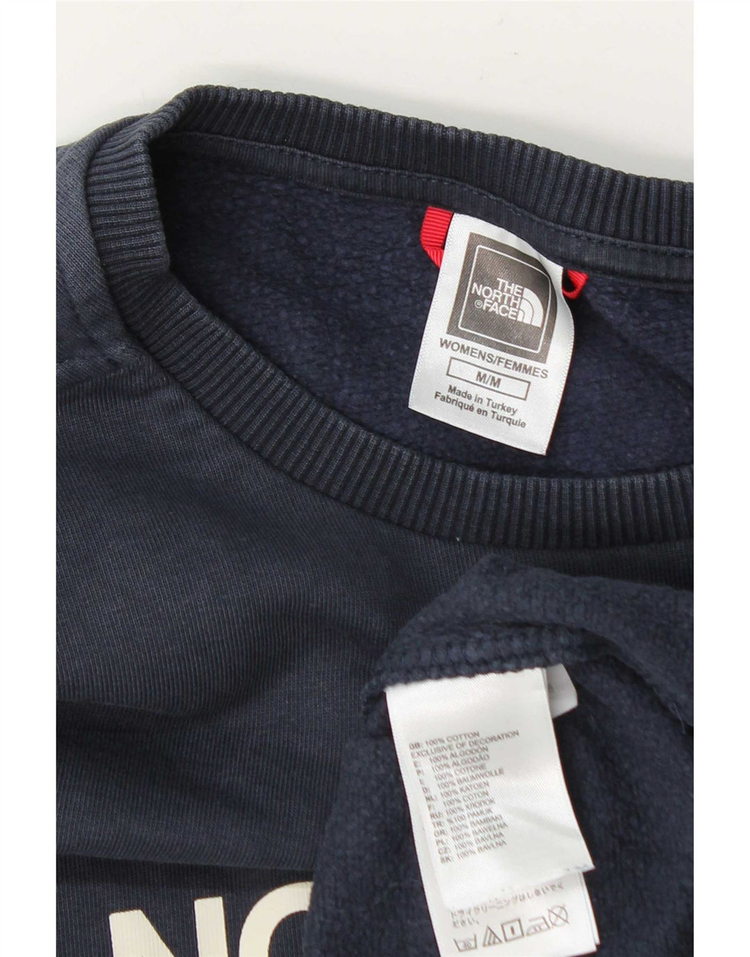 The North Face Dame Grafisk Sweatshirt Jumper UK 14 Medium Navy Blue