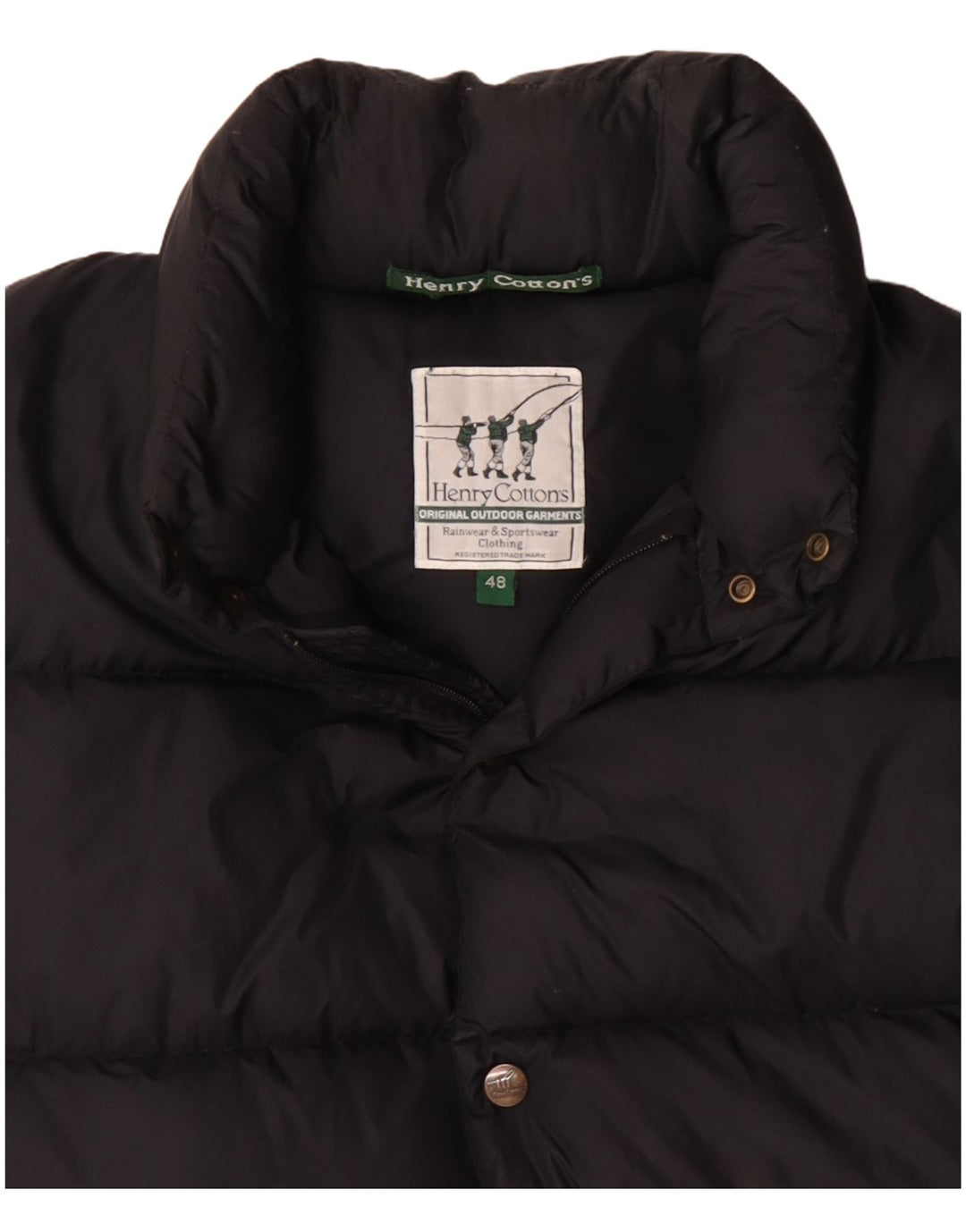 HENRY COTTONS Herre Loose Fit Polstret Jakke IT 48 Medium Sort