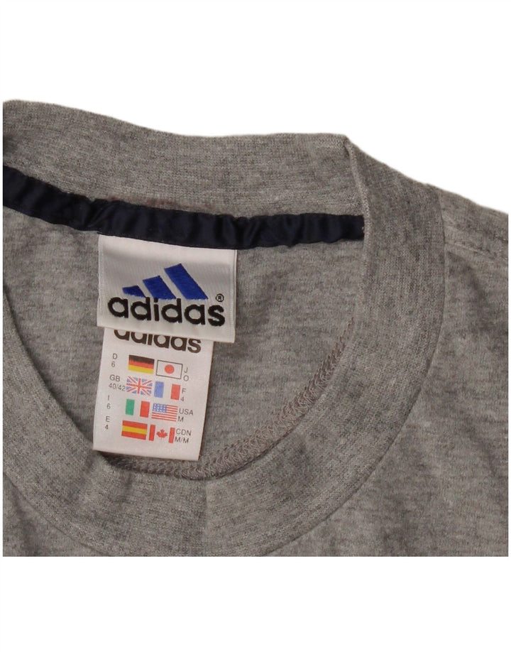 Adidas Herre T-Shirt Top UK 40/42 Medium Grey Bomuld