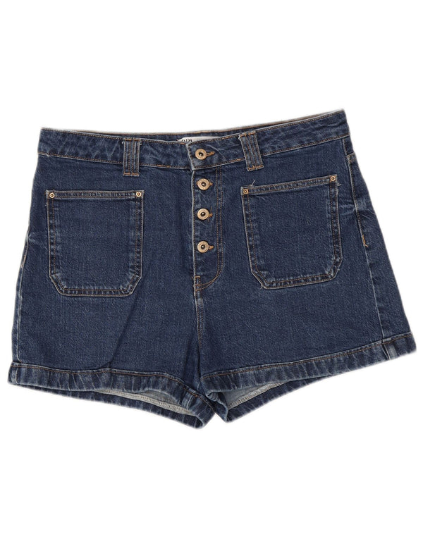 Zara Dame High Waist Denim Shorts EU 44 XL W34 Navy Blue Bomuld