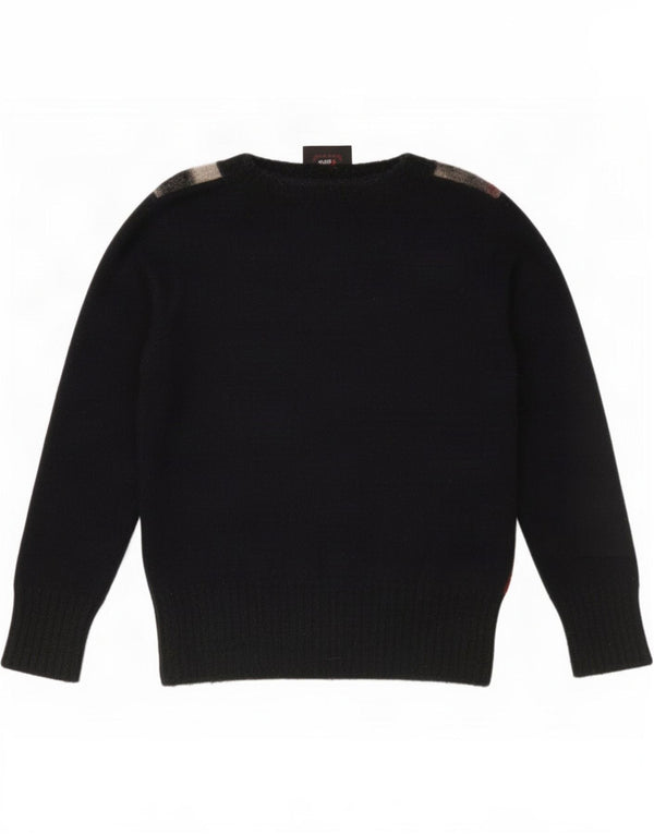 Dolce & Gabbana Dame Crop V-hals Jumper Sweater UK 14 Stor sort Plaid