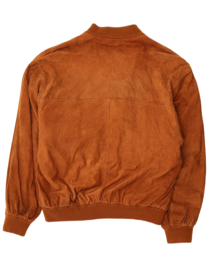 Vintage herre ruskind bomberjakke EU 52 XL brunt læder