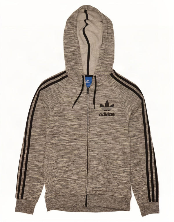 Adidas Hættetrøje med lynlås til mænd XS Grå Flecked Bomuld