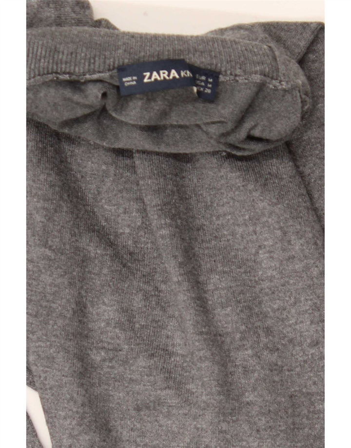 Zara Dame Rullehals Sweater UK 12 Medium Grå