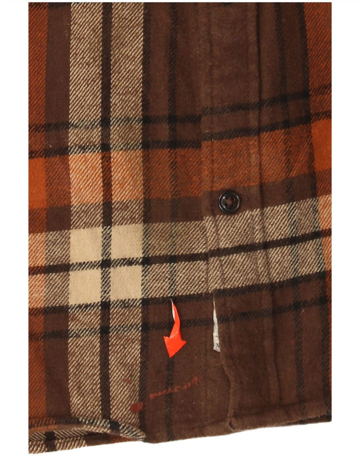 JACK & JONES Flannelskjorte til mænd XL Brun Plaid Bomuld