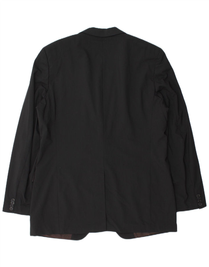 Hugo Boss Herre 2-knaps blazerjakke UK 44 2XL Sort nålestribet uld