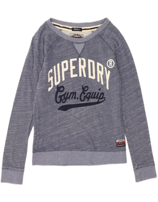 Superdry Graphic Sweatshirt Jumper UK 10 Small Marineblå Bomuld