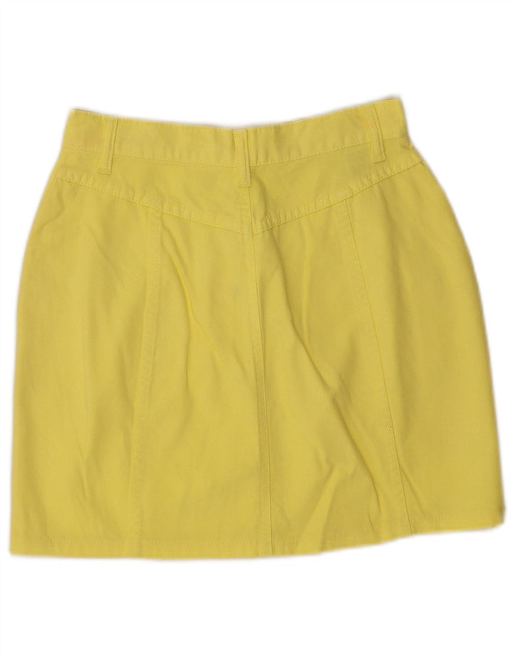 Benetton Dame Mini Nederdel IT 40 Lille W26 Gul Bomuld