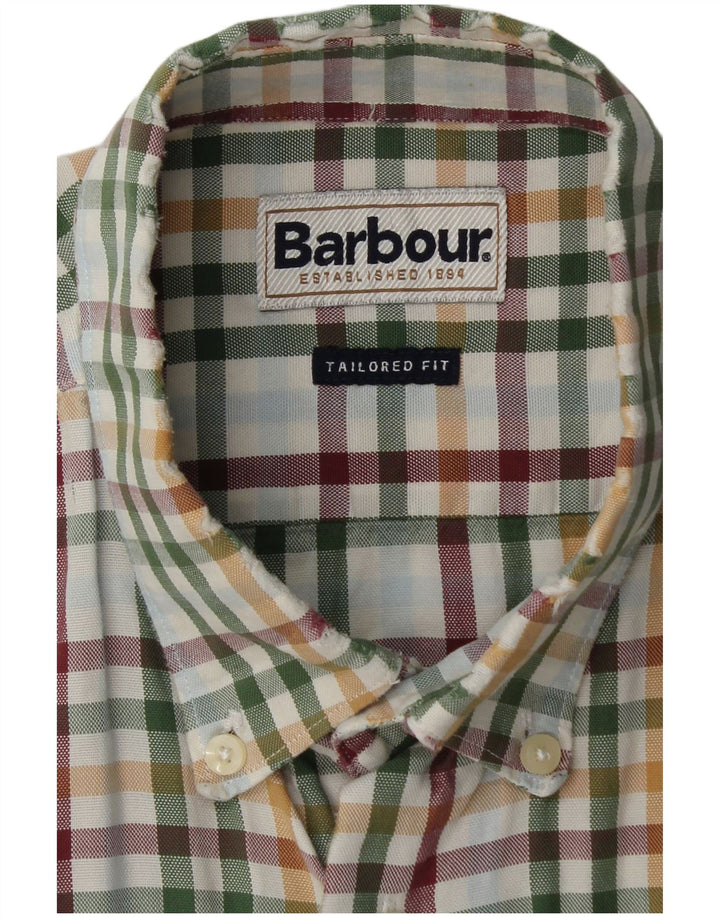 BARBOUR Mens Tailored Fit Flannel Shirt Large Multicoloured Check