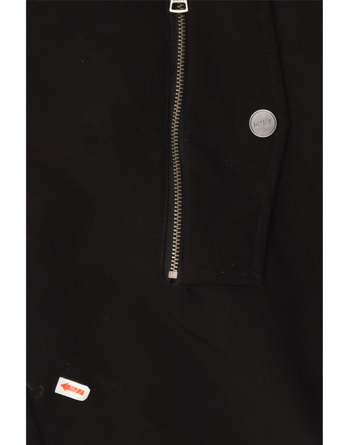 Dkny Dame Hooded Parka Jacket UK 18 XL Sort Polyester