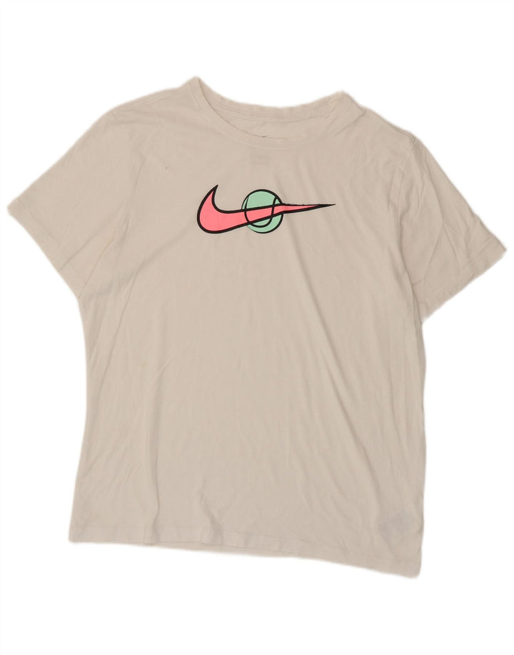 Nike grafisk T-shirt top til mænd, stor hvid bomuld