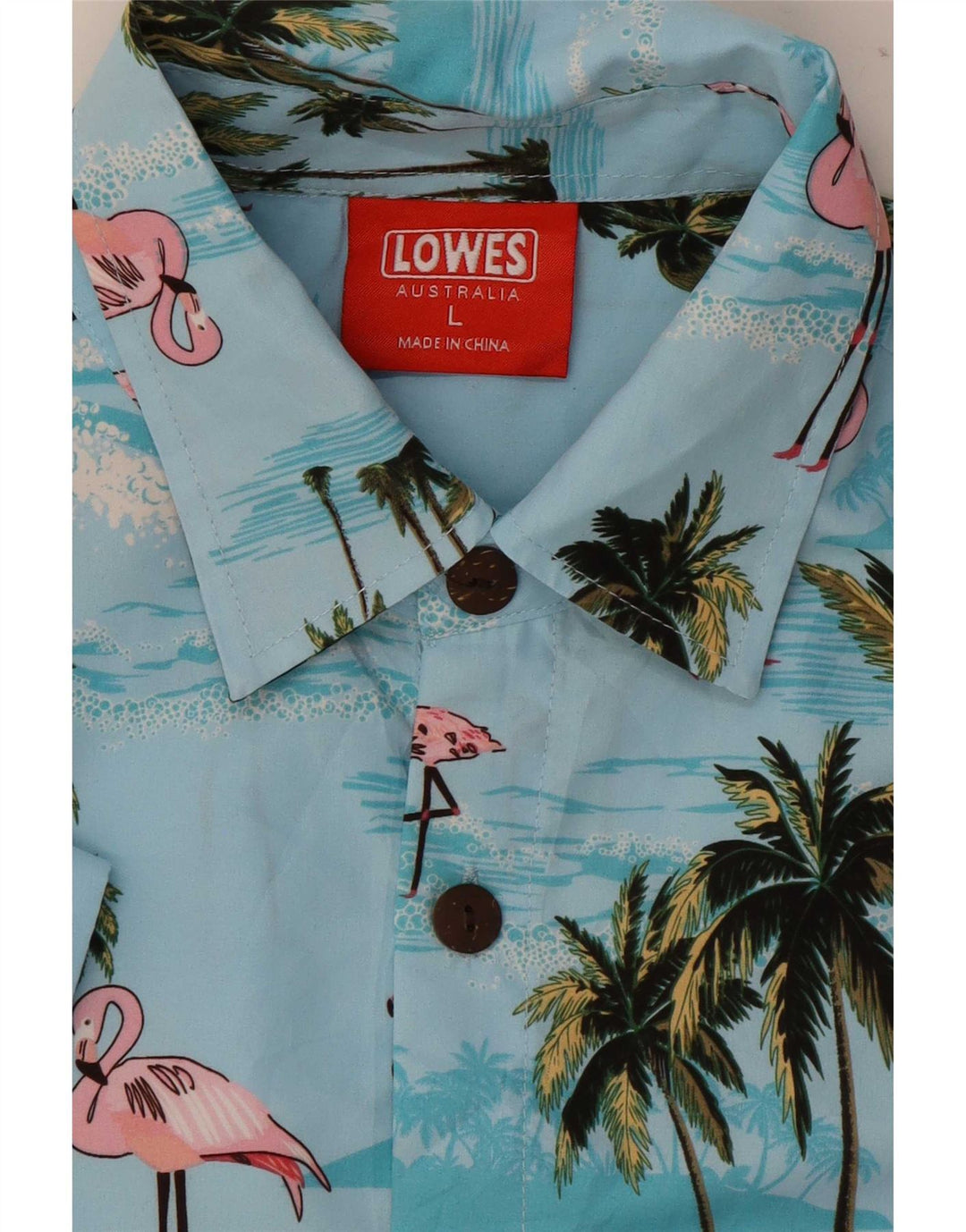 Lowes Herre Hawaii kortærmet skjorte, stor blå