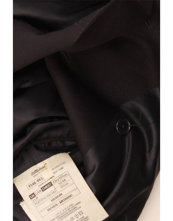 Marks & Spencer Herre Double Breasted Blazer Jacket UK 42 Large Navy Blue