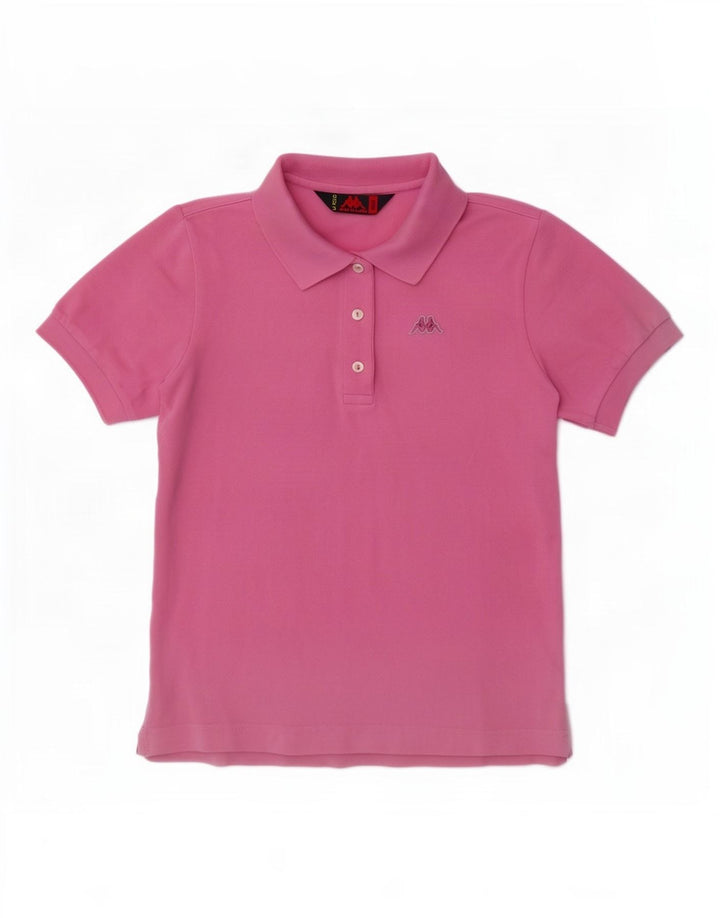 Kappa Dame Polo Shirt UK 10 Small Pink Bomuld