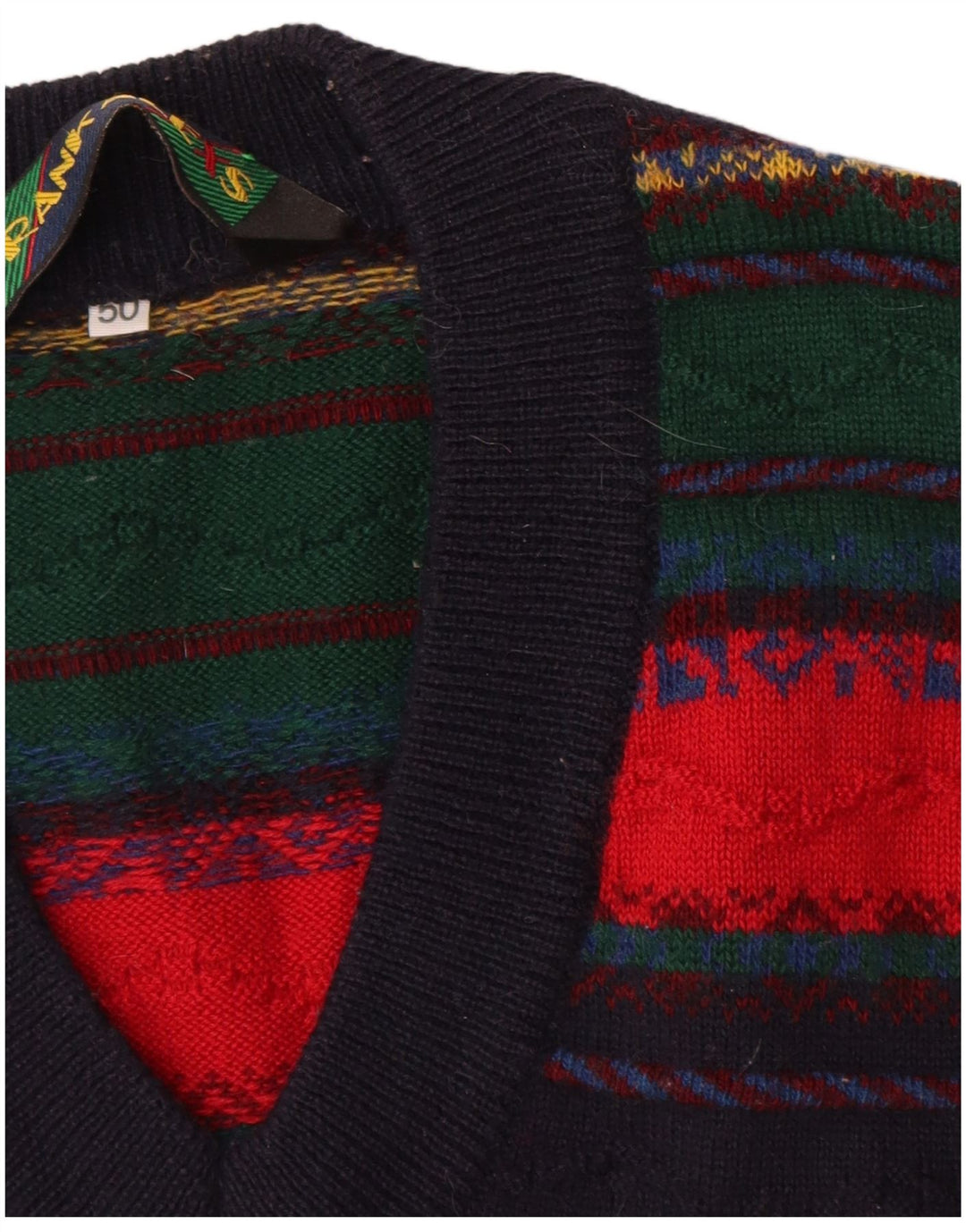 Frank Alexs Herrevest Tank Top IT 50 Medium Flerfarvet Stribet Uld