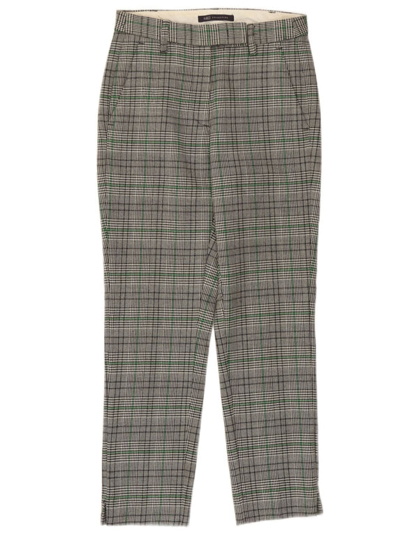 Marks & Spencer Slim Chino Bukser til kvinder UK 6 XS W26 L25 Grå Houndstooth