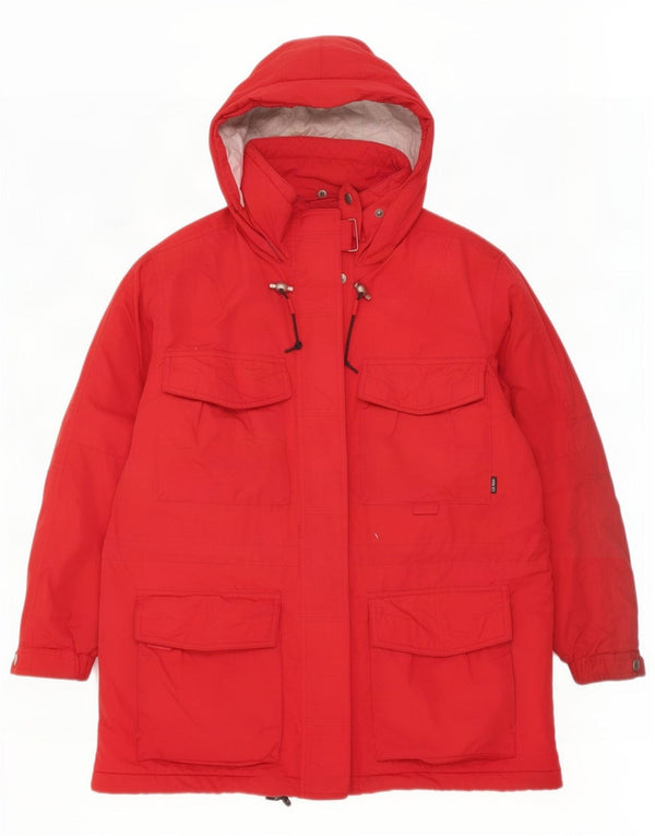 L.L.Bean Dame Petite Hooded Oversized Windbreaker Jacket UK 10 Small Red