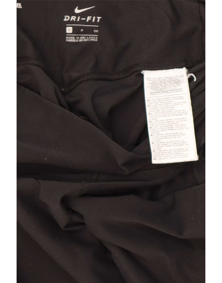 Nike Dame Dri Fit Leggings UK 10 Small Black Polyester