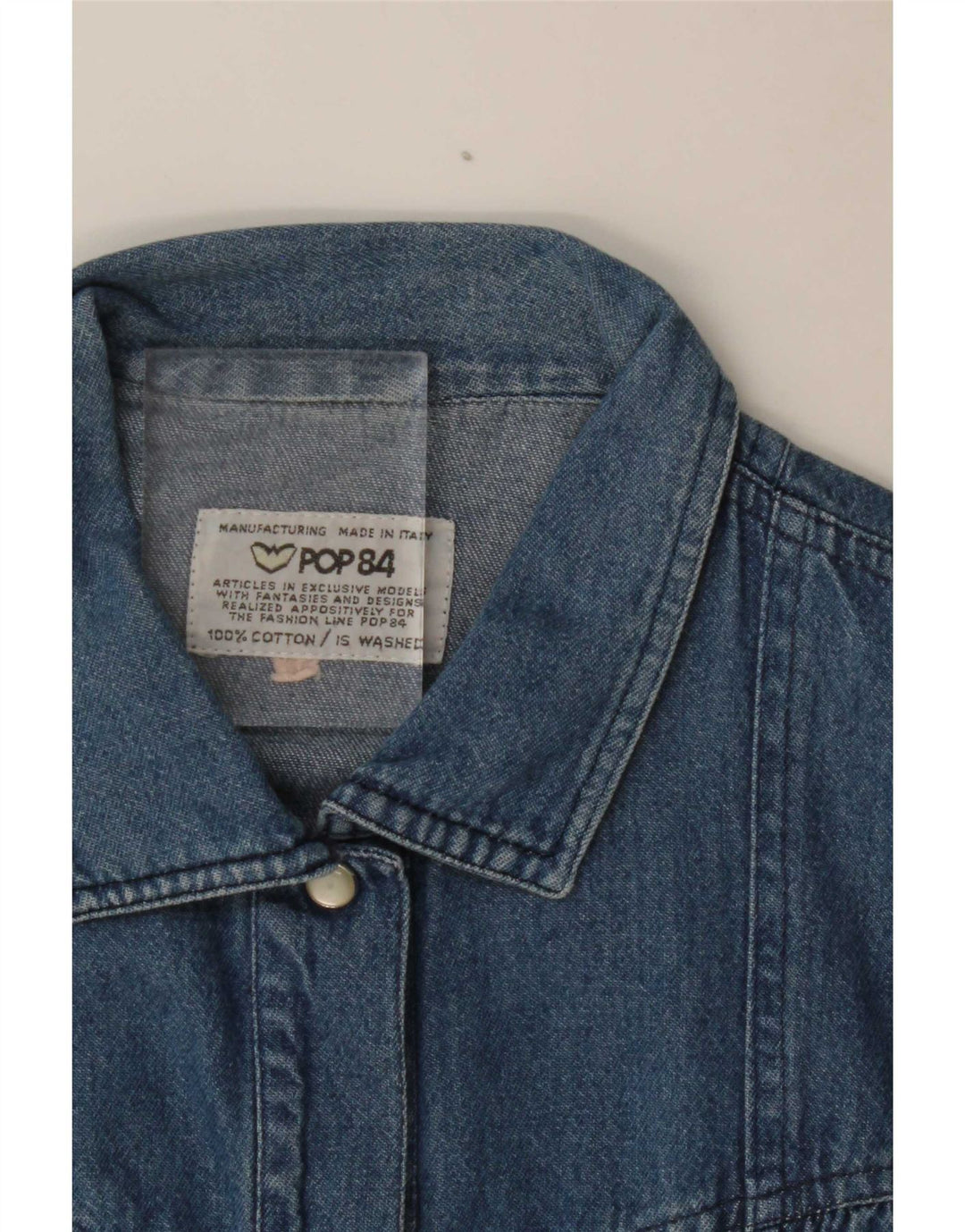 POP 84 Dame Oversized Denim Shirt UK 14 Medium Blue Cotton
