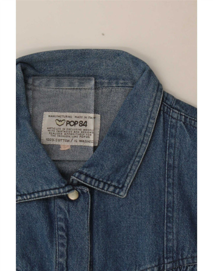 POP 84 Dame Oversized Denim Shirt UK 14 Medium Blue Cotton