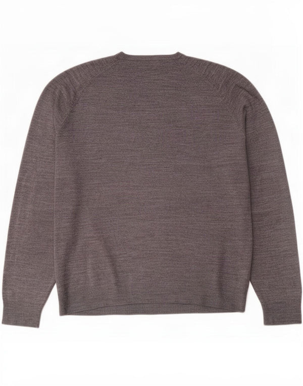 Marks & Spencer Herre Blue Harbor V-hals sweater Medium Grå Akryl