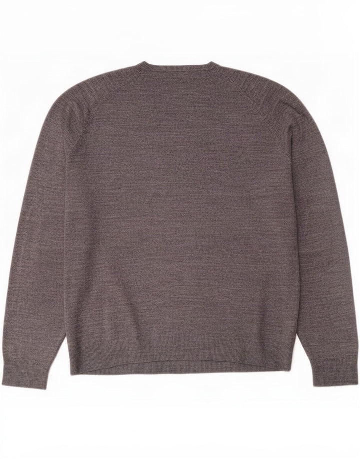 Marks & Spencer Herre Blue Harbor V-hals sweater Medium Grå Akryl