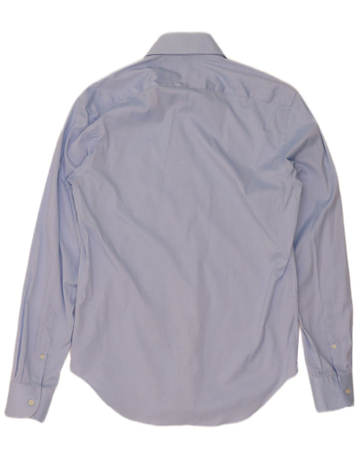 Boggi Herre Custom Fit skjorte størrelse 39 Medium Blue Cotton