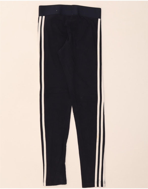 Adidas Dame Leggings UK 4/6 XS Marineblå Bomuld