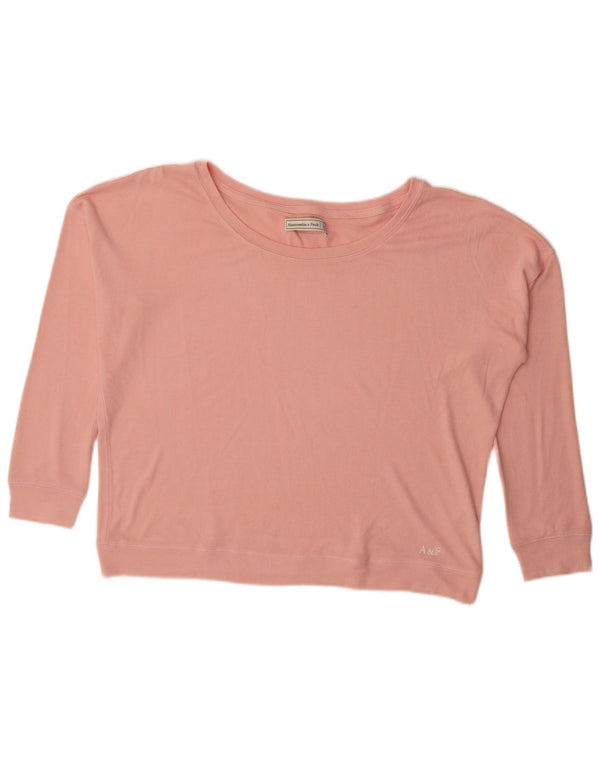 Abercrombie & Fitch Dame Oversized bluse Top UK 16 Large Pink Viscose