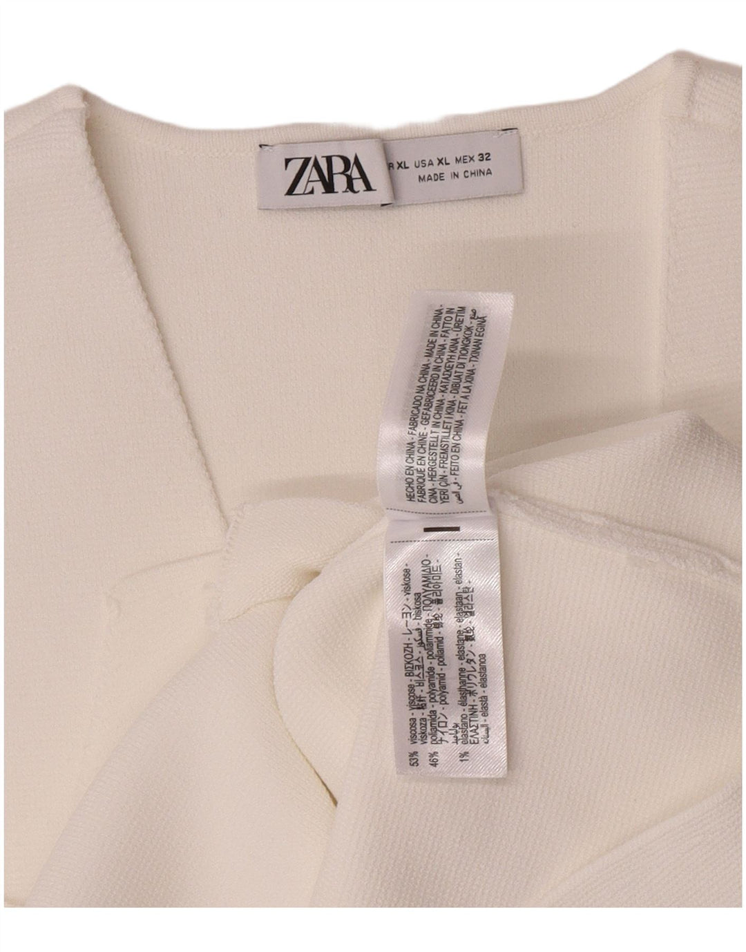 Zara damevest UK 18 XL Hvid viskose