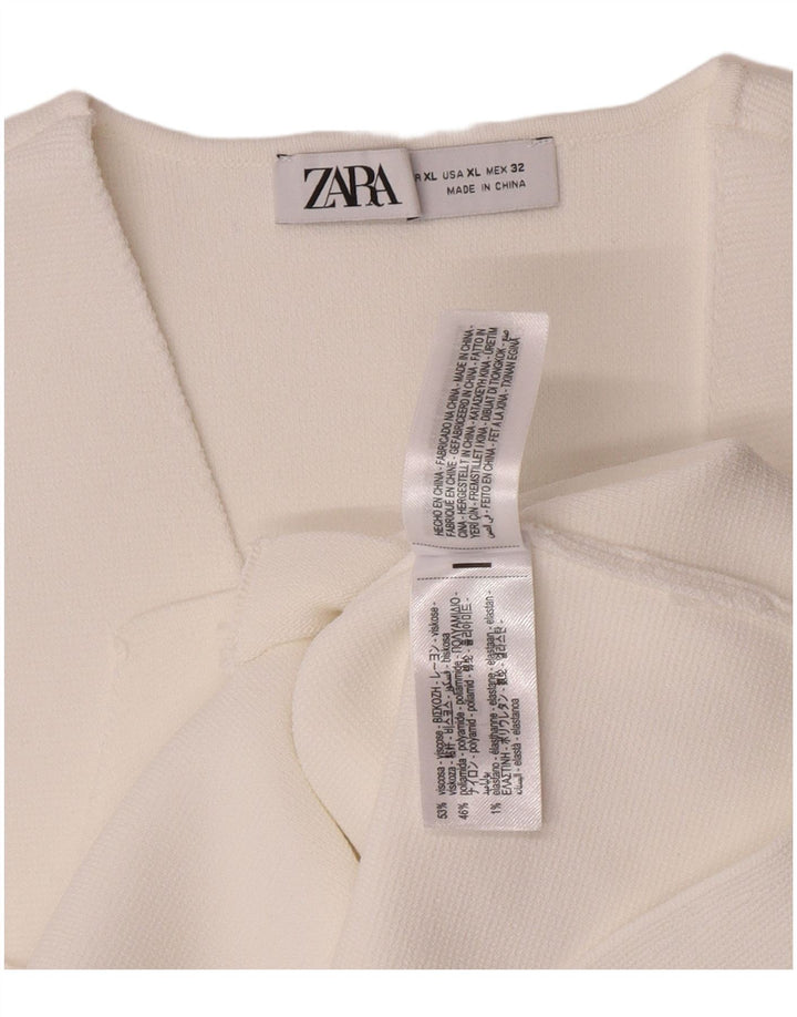 Zara damevest UK 18 XL Hvid viskose