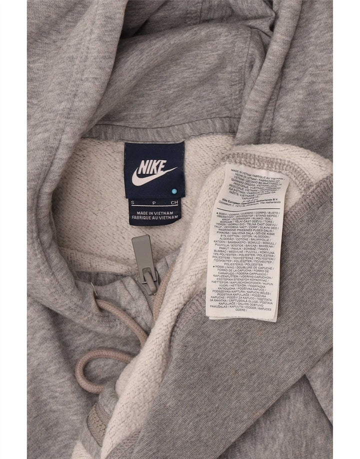 Nike hættetrøje med lynlås til mænd, lille grå flækket bomuld