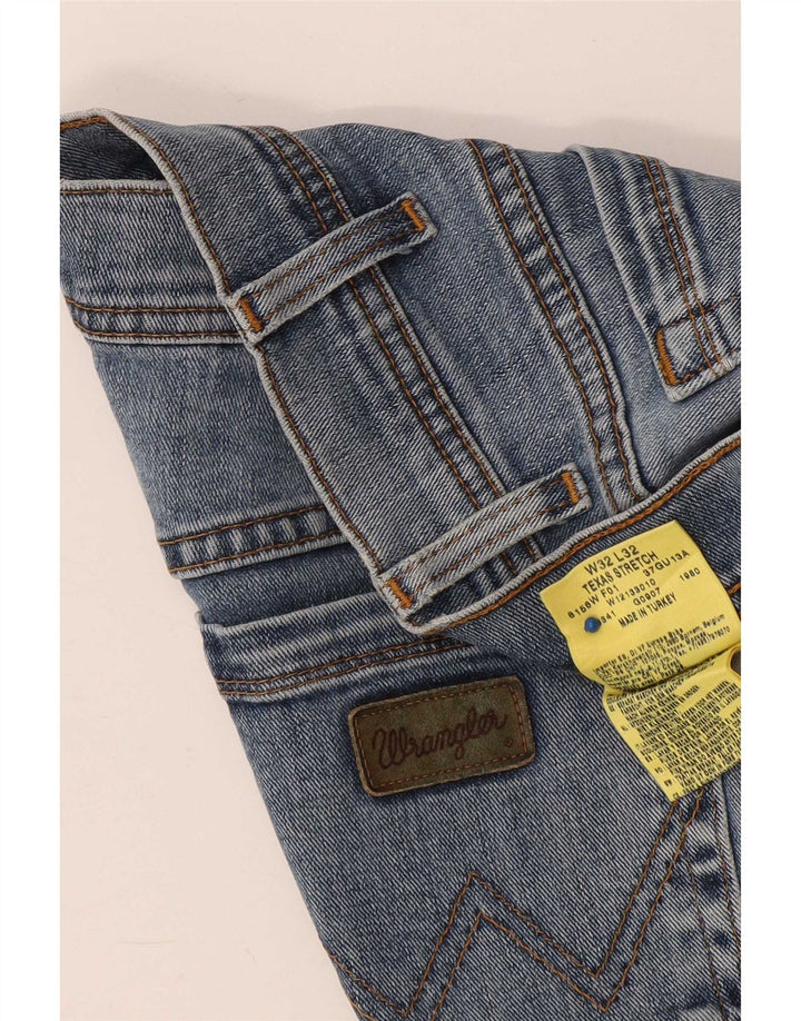 Wrangler Herre Texas Stretch Denim Shorts W32 Large Blue Cotton