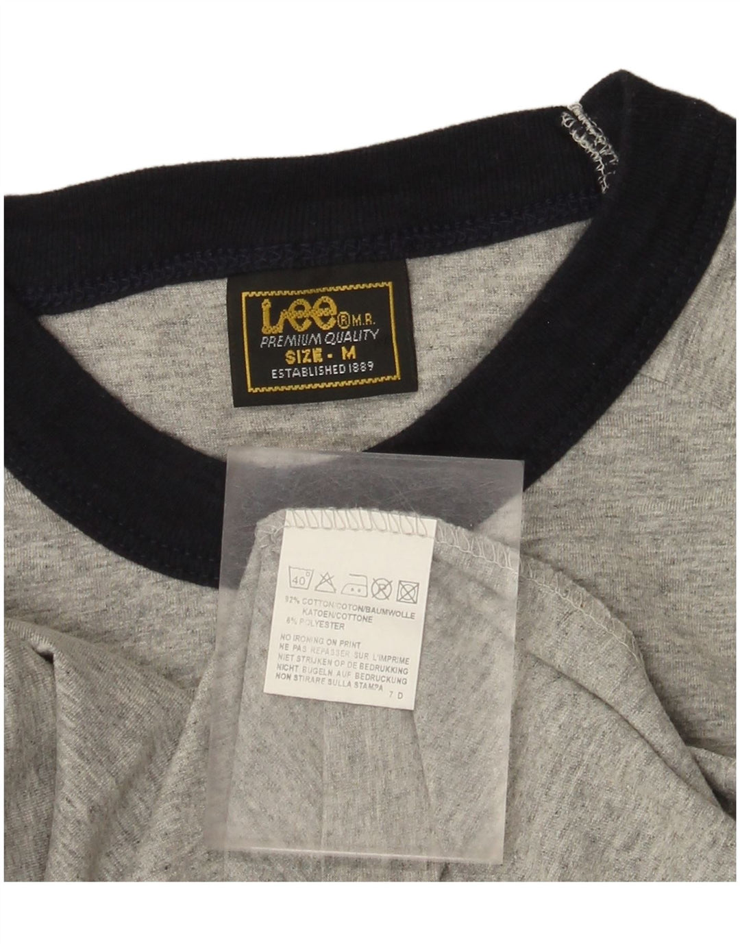 Lee Herre T-Shirt Top Medium Grå Bomuld