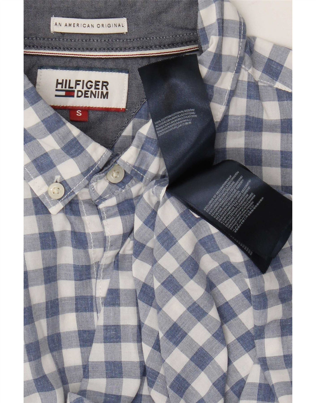 Tommy Hilfiger Herreskjorte Lille blå Gingham Bomuld