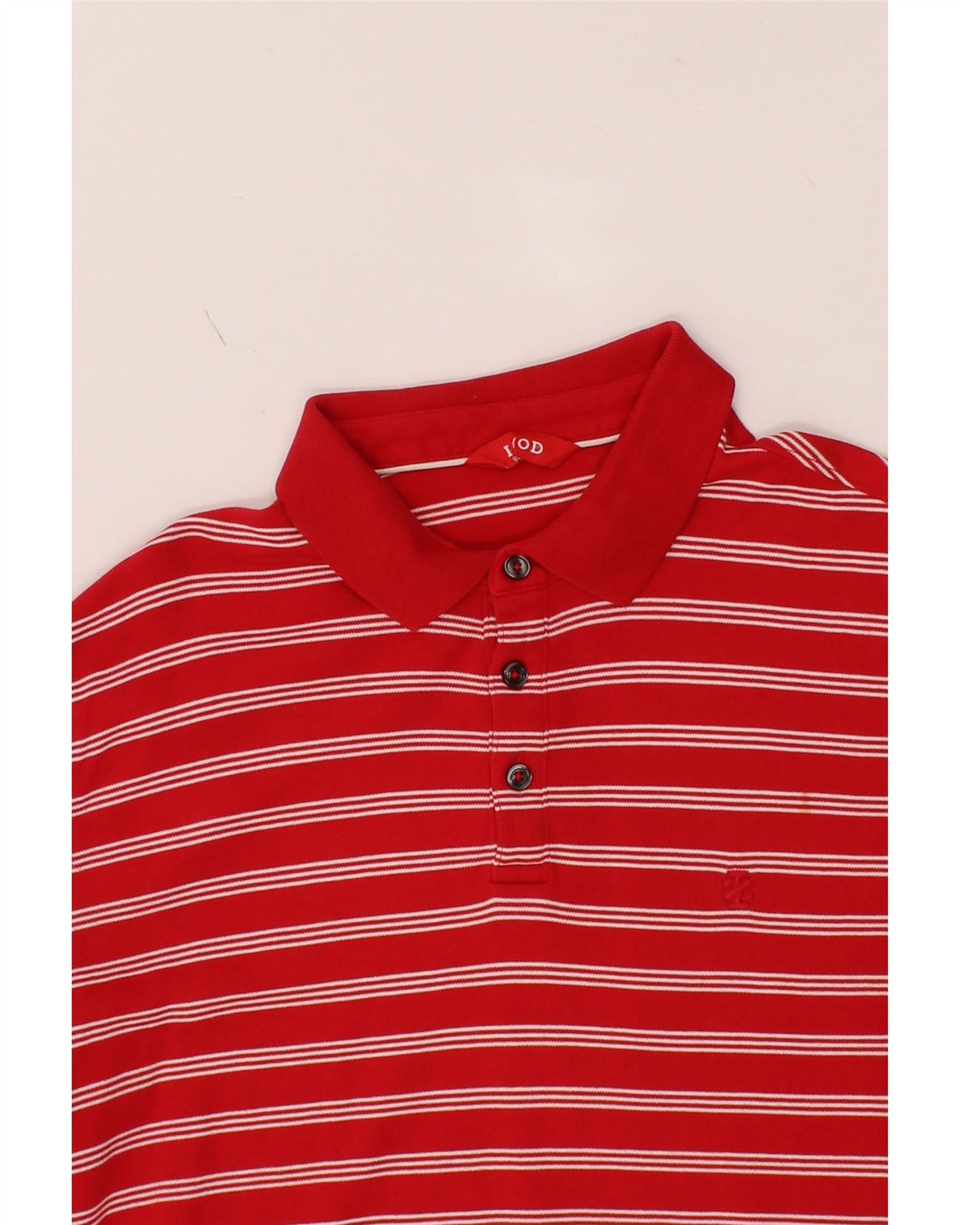 IZOD Mens Polo Shirt Medium Red Striped Vintage Izod and Second-Hand Izod from Messina Hembry 