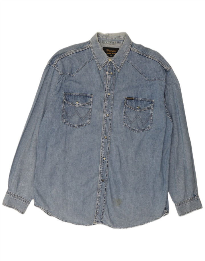 Wrangler denimskjorte til mænd 2XL blå bomuld