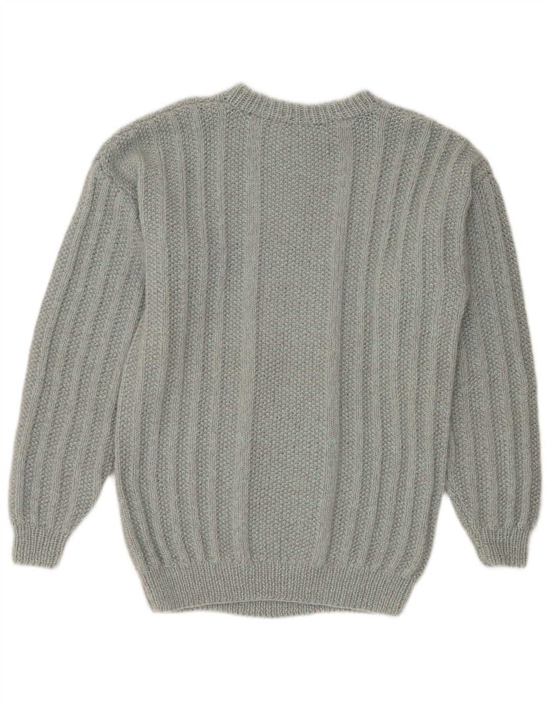 Vintage herre sweater med rund hals, mellemgrå